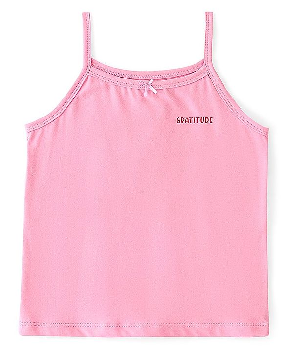 Pine Kids Cotton Spandex Sleeveless Slips Heart Print Pack of 3 - Pink & Maroon