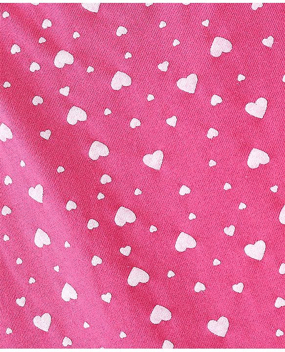 Pine Kids Cotton Spandex Sleeveless Slips Heart Print Pack of 3 - Pink & Maroon