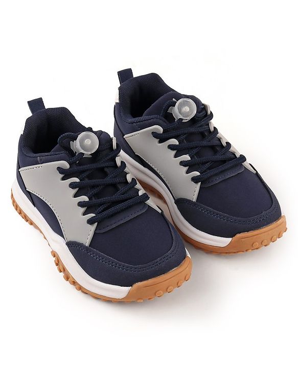 Cute Walk by Babyhug Sneakers With Lace Closure Solid - Navy Blue