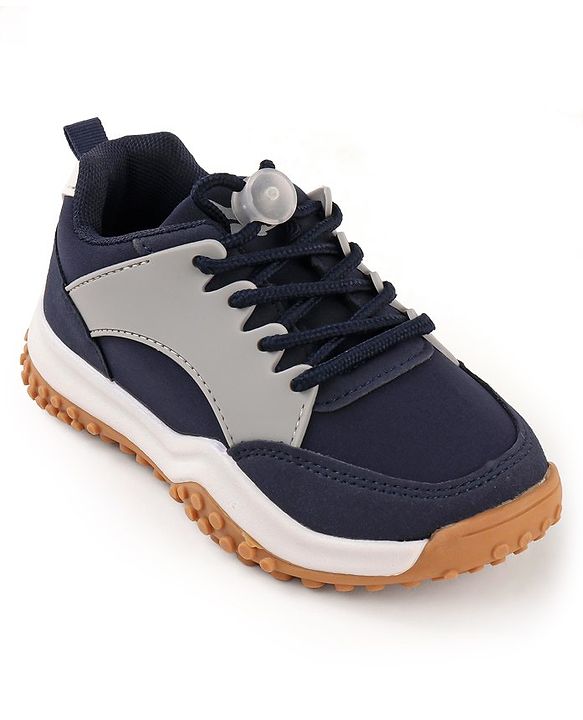 Cute Walk by Babyhug Sneakers With Lace Closure Solid - Navy Blue