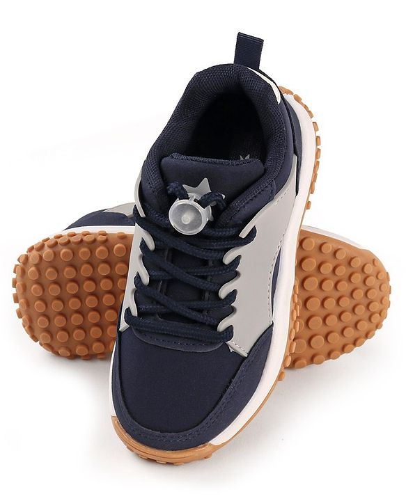 Cute Walk by Babyhug Sneakers With Lace Closure Solid - Navy Blue