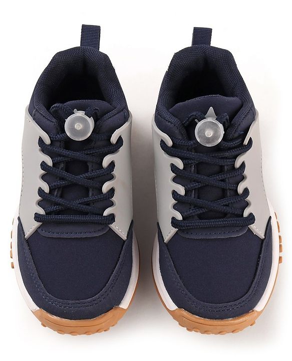 Cute Walk by Babyhug Sneakers With Lace Closure Solid - Navy Blue
