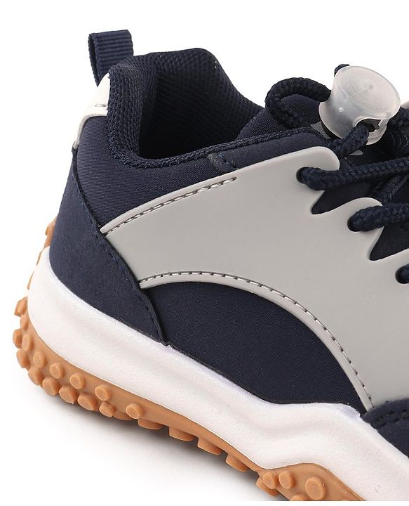 Cute Walk by Babyhug Sneakers With Lace Closure Solid - Navy Blue