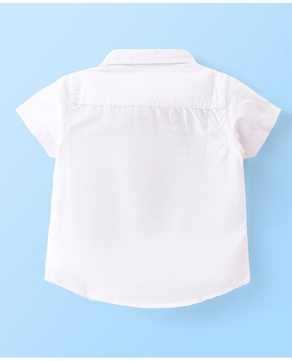 Babyhug 100% Cotton Woven Half Sleeves Shirt & Shorts Set Tropical Theme - White & Green