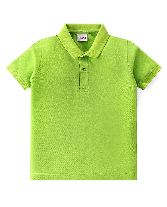 Babyhug Cotton Knit Half Sleeves Polo T-Shirt Solid Color - White