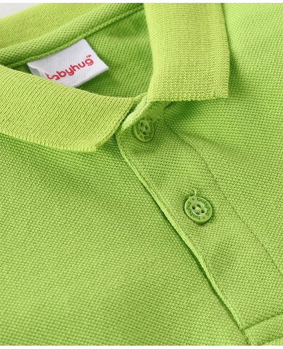 Babyhug Cotton Knit Half Sleeves Polo T-Shirt Solid Color - White