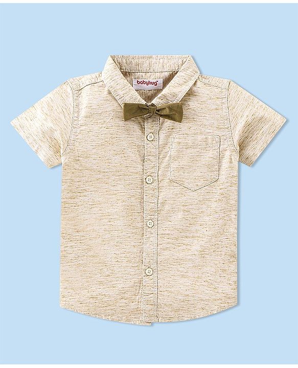 Babyhug 100%  Cotton Woven Half Sleeves Shirts and Shorts Set - Green