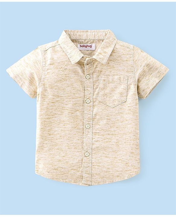 Babyhug 100%  Cotton Woven Half Sleeves Shirts and Shorts Set - Green