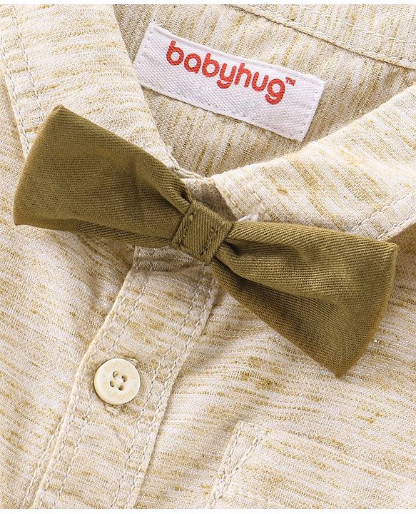 Babyhug 100%  Cotton Woven Half Sleeves Shirts and Shorts Set - Green