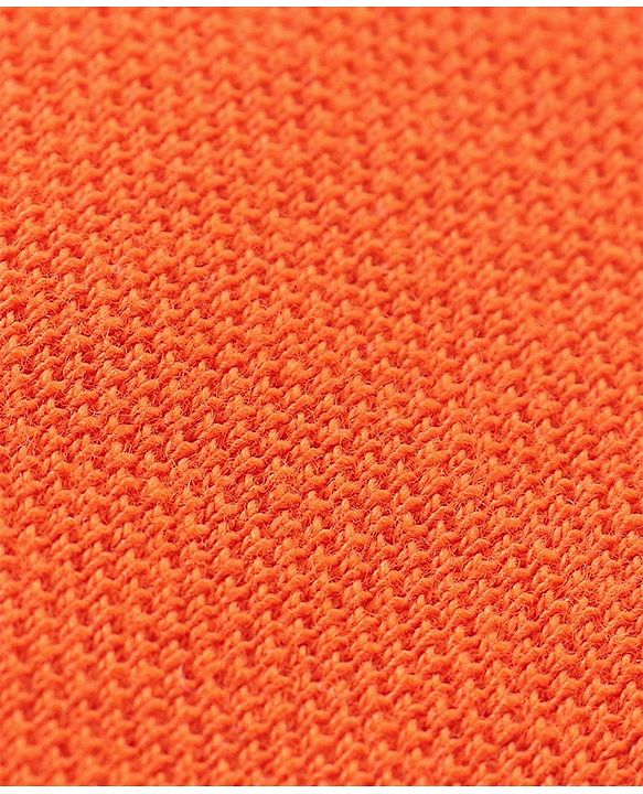 Babyhug 100% Cotton Knit Half Sleeves Polo T-Shirt With Solid Colour - Orange