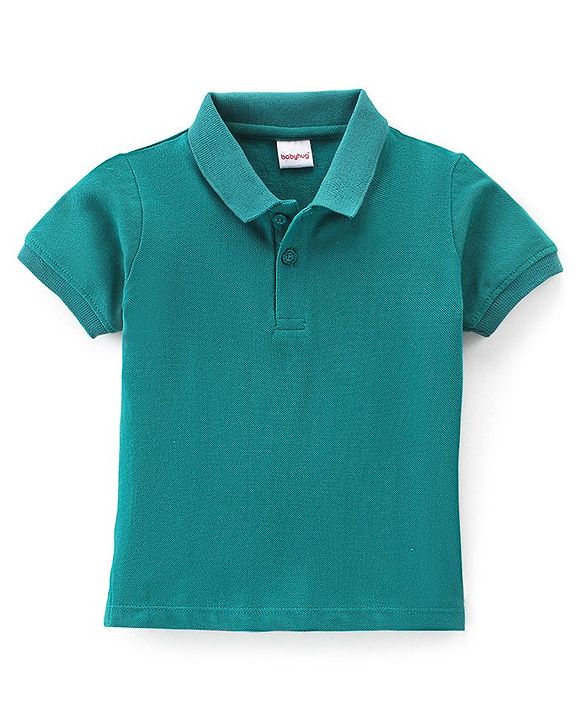 Babyhug Cotton Knit Half Sleeves Polo T-Shirt Solid Color - White