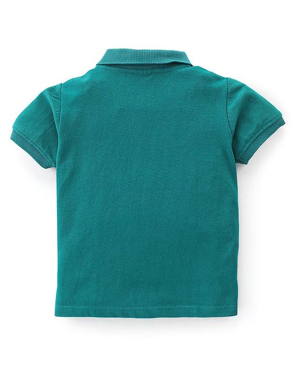Babyhug Cotton Knit Half Sleeves Polo T-Shirt Solid Color - White