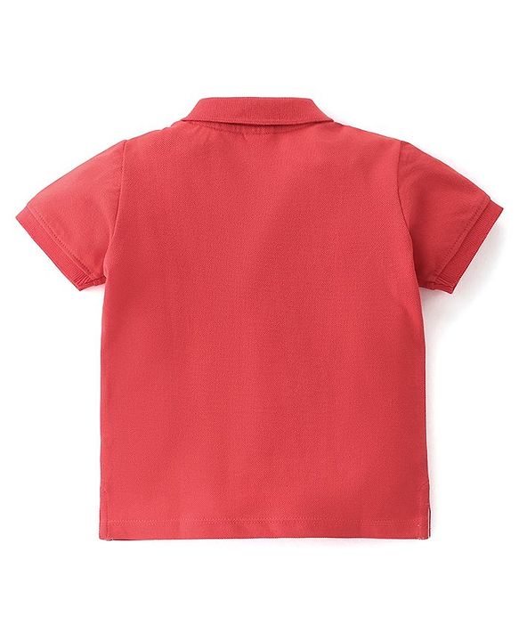 Babyhug Cotton Knit Half Sleeves Polo T-Shirt Solid Color - White