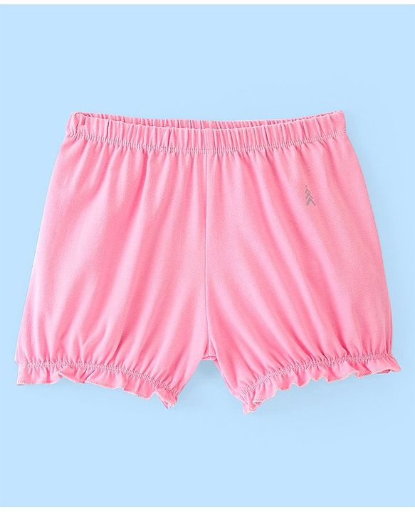 Pine Kids Cotton Lycra Branding Print Bloomers Pack Of 3 - Pink & White