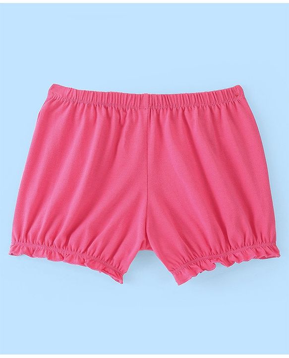 Pine Kids Cotton Lycra Branding Print Bloomers Pack Of 3 - Pink & White
