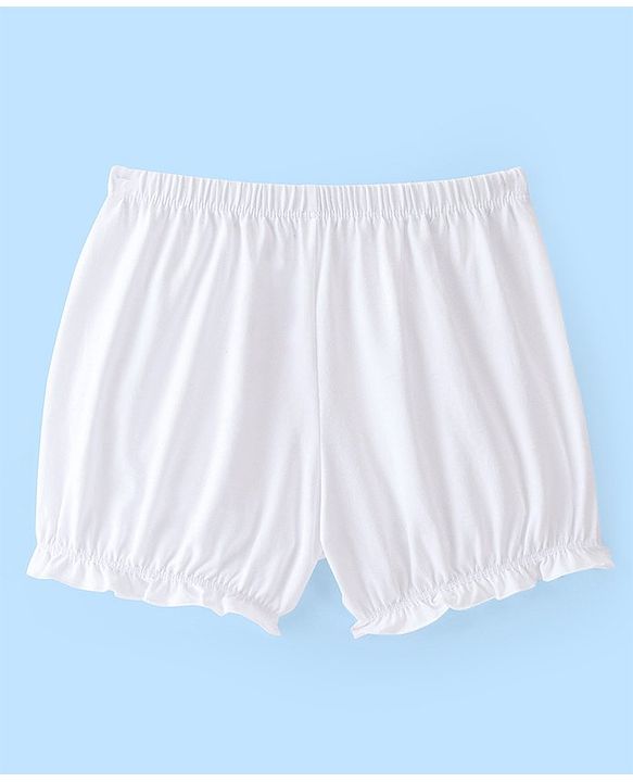 Pine Kids Cotton Lycra Branding Print Bloomers Pack Of 3 - Pink & White