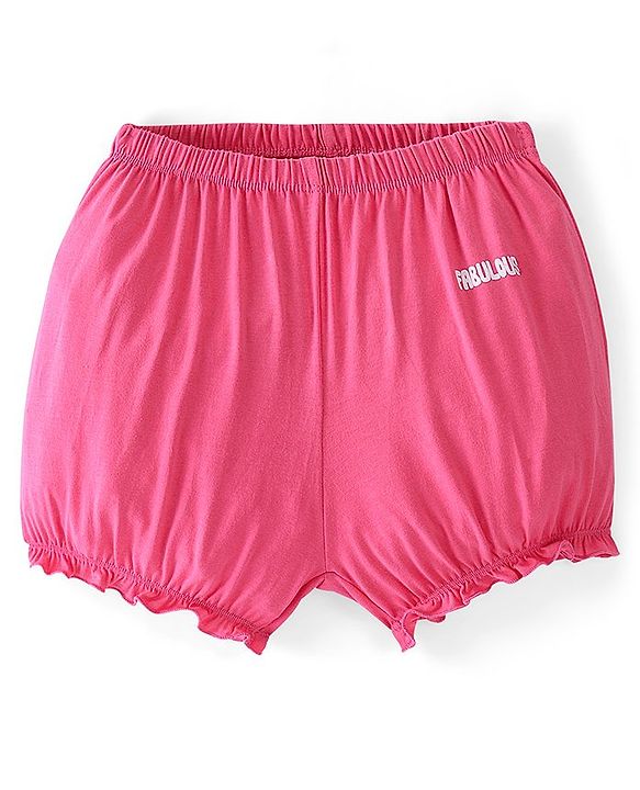 Pine Kids Cotton Lycra Bloomers Floral Print Pack Of 3 - Pink White & Blue