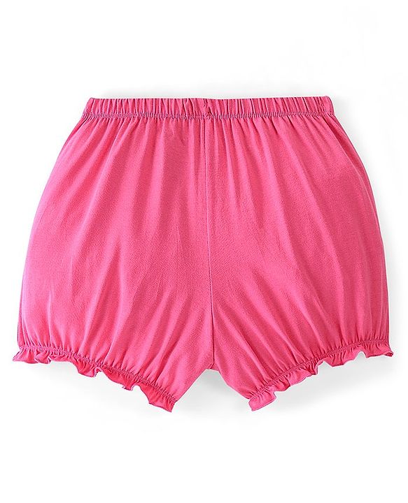 Pine Kids Cotton Lycra Bloomers Floral Print Pack Of 3 - Pink White & Blue