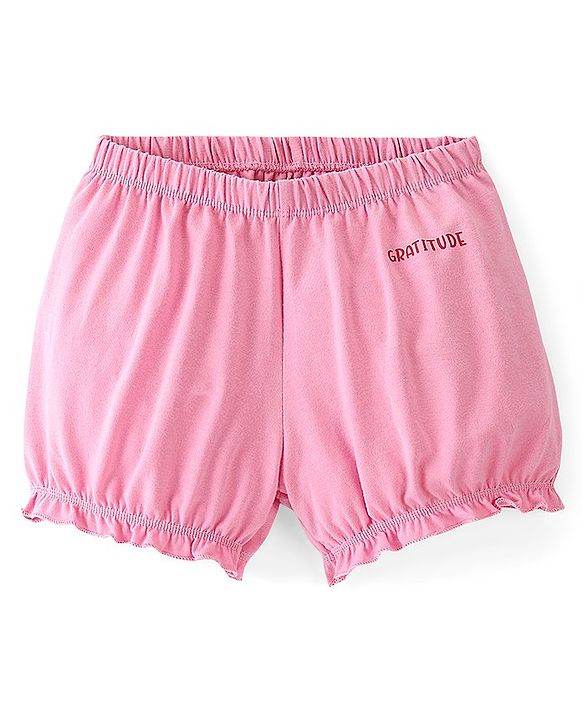 Pine Kids Cotton Lycra Knit Heart Printed Bloomers Pack Of 3 - Pink & Maroon