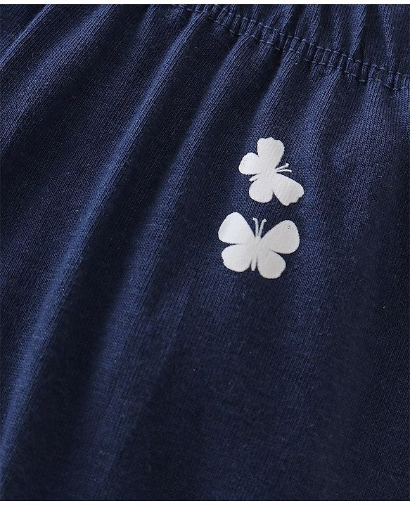 Pine Kids Cotton Lycra Knit Bloomers Polka Dot & Butterfly Print Pack of 3 - Blue Red & White