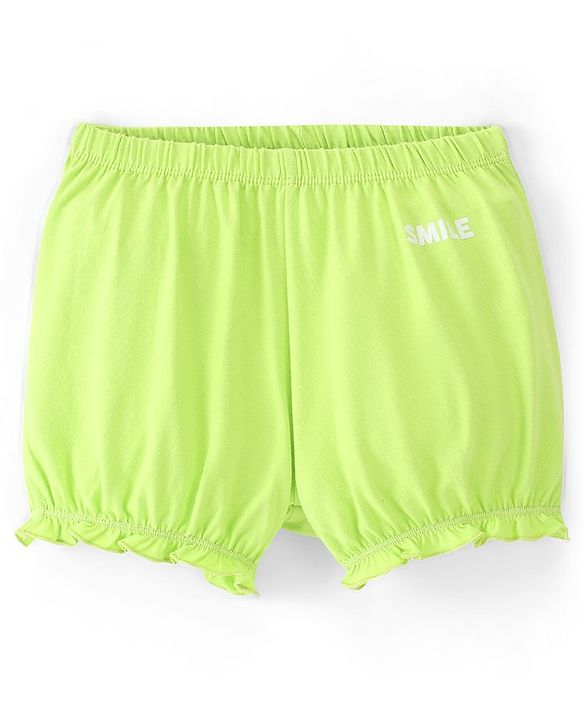 Pine Kids Cotton Lycra Heart Print Bloomers Pack Of 3 - Pink Blue & Green
