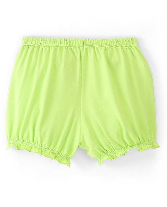 Pine Kids Cotton Lycra Heart Print Bloomers Pack Of 3 - Pink Blue & Green