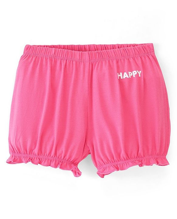Pine Kids Cotton Lycra Heart Print Bloomers Pack Of 3 - Pink Blue & Green