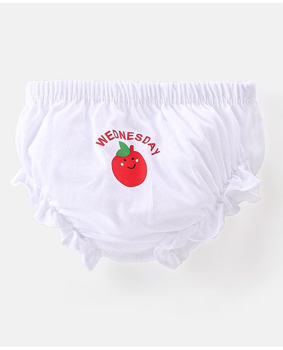 Babyhug 100% Cotton Bloomer With Fruits Print Pack Of 7 - Multicolour
