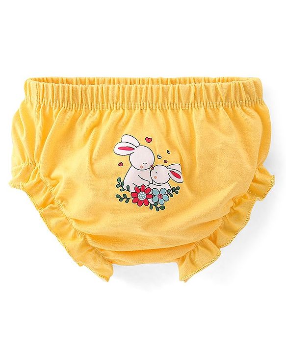 Babyhug 100% Cotton Knit Rabbit Flower & Dots Print Bloomers  Pack of 7- Multicolour