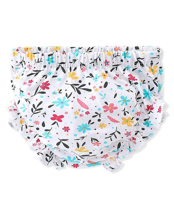 Babyhug 100% Cotton Knit Rabbit Flower & Dots Print Bloomers  Pack of 7- Multicolour