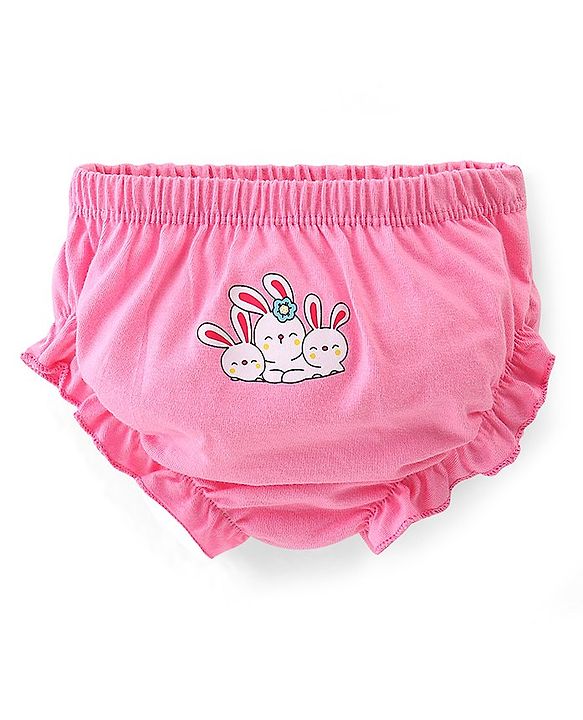 Babyhug 100% Cotton Knit Rabbit Flower & Dots Print Bloomers  Pack of 7- Multicolour