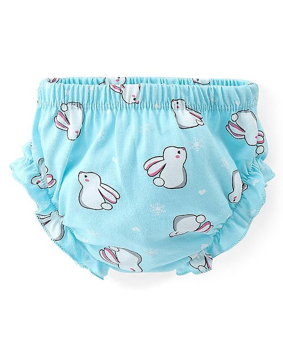 Babyhug 100% Cotton Knit Rabbit Flower & Dots Print Bloomers  Pack of 7- Multicolour