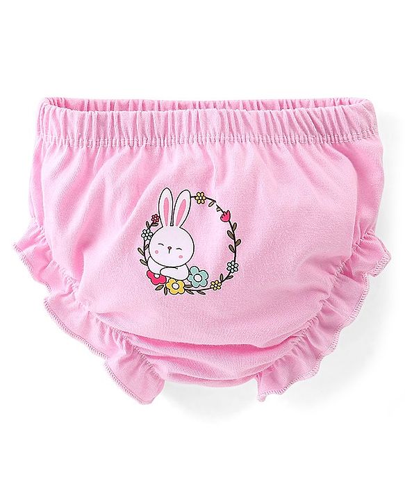 Babyhug 100% Cotton Knit Rabbit Flower & Dots Print Bloomers  Pack of 7- Multicolour