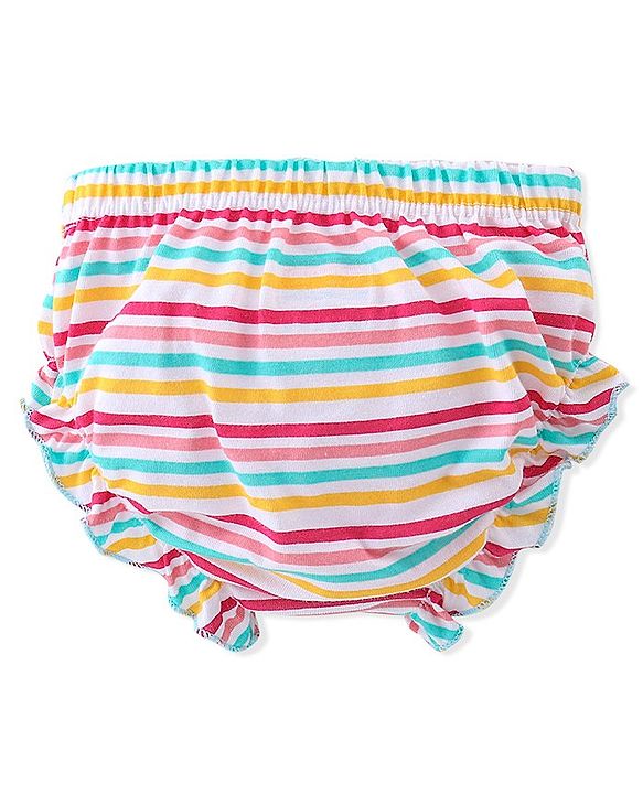 Babyhug 100% Cotton Knit Rabbit Flower & Dots Print Bloomers  Pack of 7- Multicolour