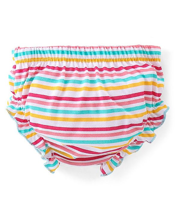 Babyhug 100% Cotton Knit Rabbit Flower & Dots Print Bloomers  Pack of 7- Multicolour