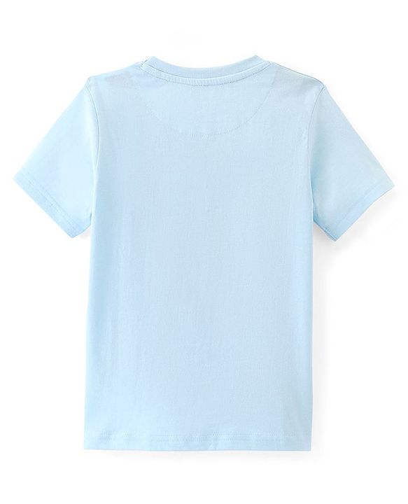 Pine Kids 100% Cotton Knit Half Sleeves Night Suit Basketball Print - Blue