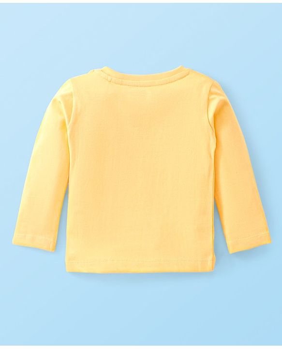 Babyhug Cotton Single Jersey Knit Full Sleeves Night Suit Bear Print - Yellow