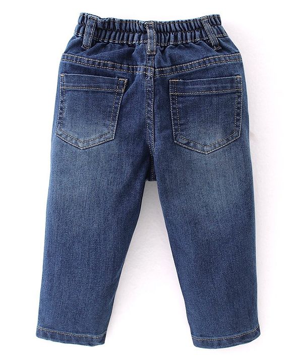 Babyhug Cotton Woven Full Sleeves Shirt & Jeans Solid Colour - Blue