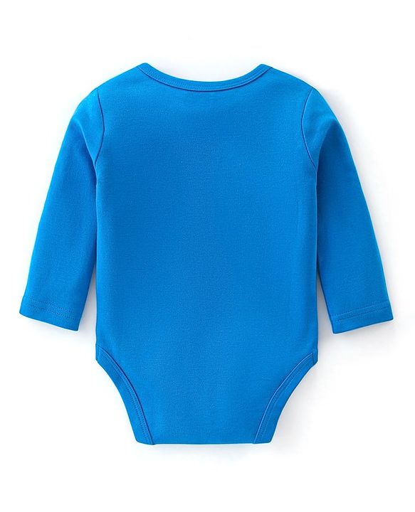 Babyhug 100% Cotton Knit Full Sleeves Onesies Pack Of 3 With Bunny Print - Blue & Orange
