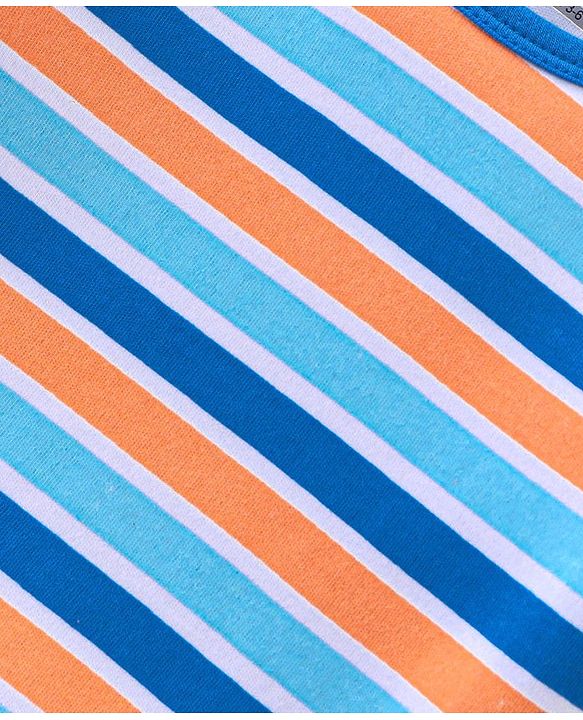 Babyhug 100% Cotton Knit Full Sleeves Onesies Pack Of 3 With Bunny Print - Blue & Orange