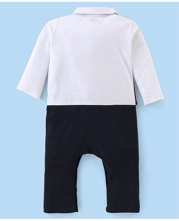 Babyhug Cotton Full Sleeves Romper With Tie Checkered - Red & Black