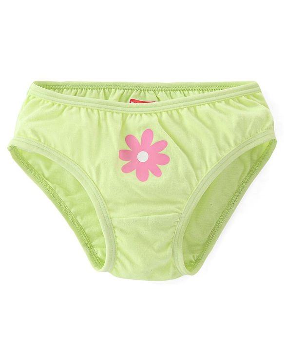 Babyhug 100% Cotton Knit Flower Print Panties Pack of 3- Pink & Green