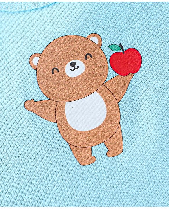 Babyhug 100% Cotton Sleeveless Sando Stripes & Bear Print Pack of 3- Multicolor