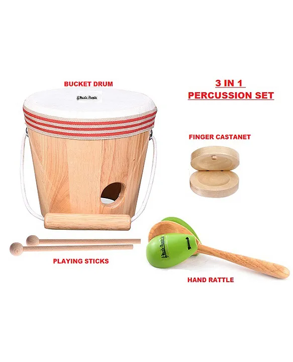 Music People Bucket Drum Set of 3 Music Instrument Bucket Drum