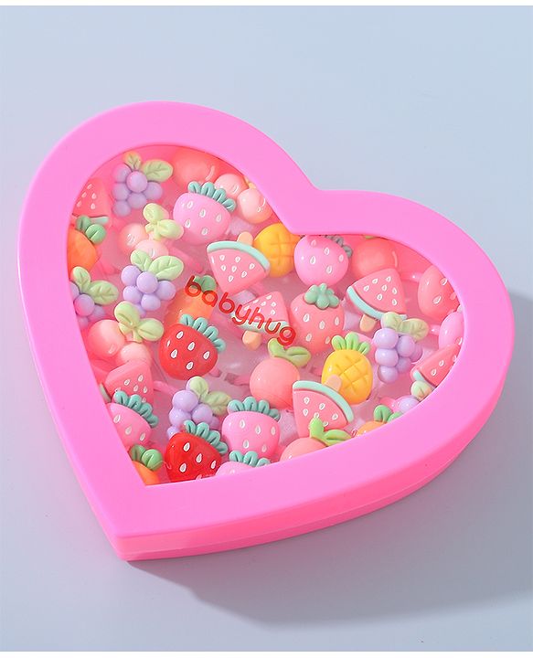 Babyhug Free Size Fruits Shaped Finger Ring Sets Pack of 36 - Multicolour