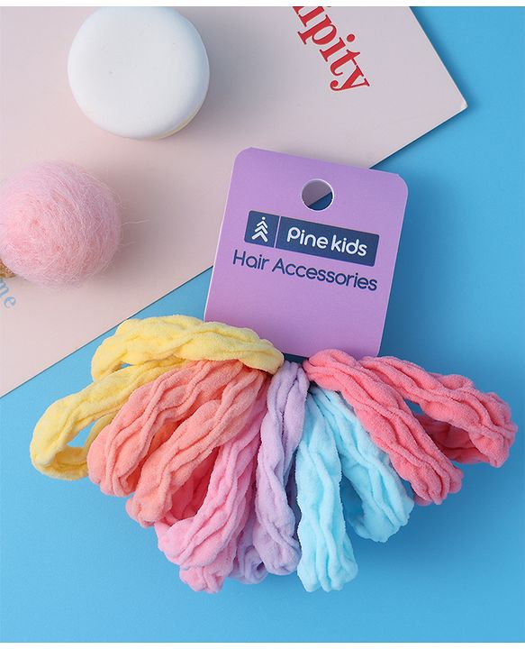 Pine Kids Rubber Bands & Scrunchies Sets Pack of 12-  Multicolor