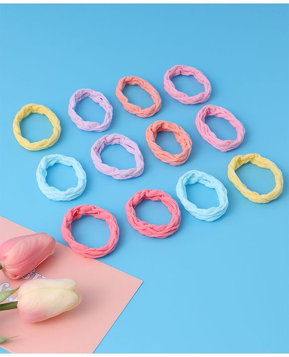 Pine Kids Rubber Bands & Scrunchies Sets Pack of 12-  Multicolor