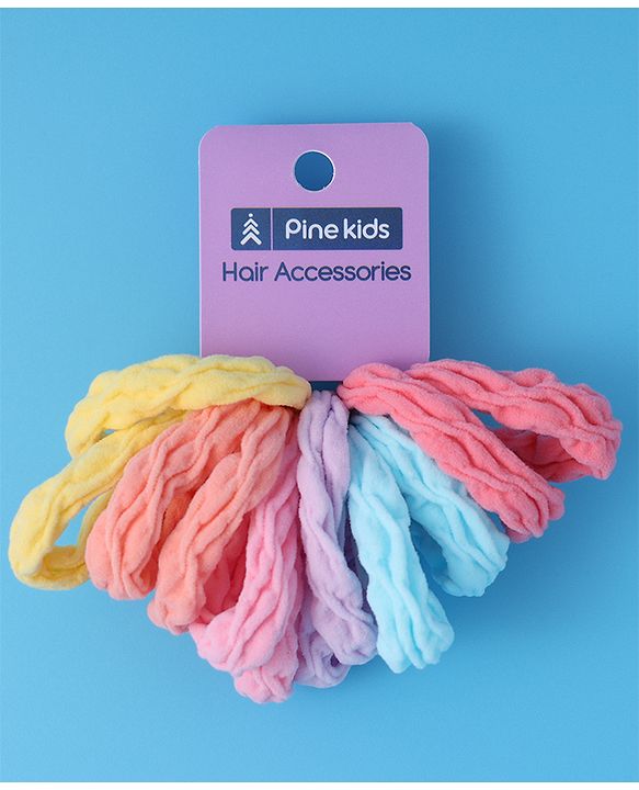 Pine Kids Rubber Bands & Scrunchies Sets Pack of 12-  Multicolor