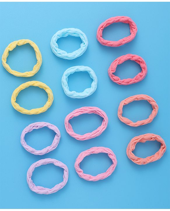 Pine Kids Rubber Bands & Scrunchies Sets Pack of 12-  Multicolor