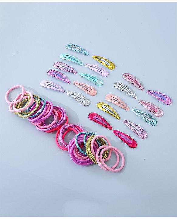Babyhug Hair Accessories Combo Set  Free Size Multicolor - Pack of 40